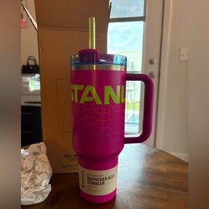 Stanley 40oz cup neon pink, green and purple